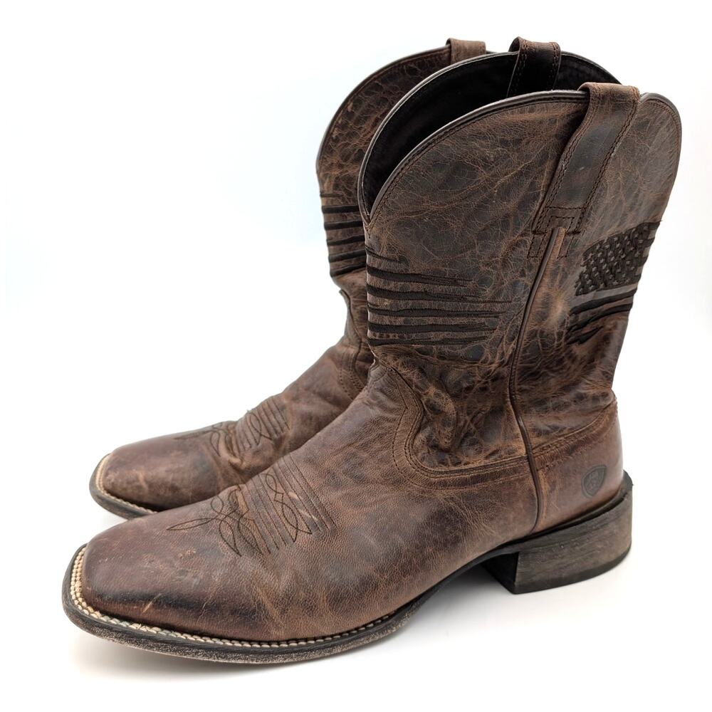 Ariat Circuit Patriot Western Boots Square Toe Men's Brown Size US14D EU48